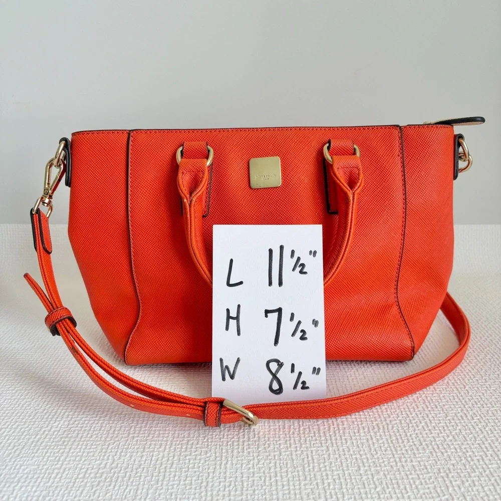 Pierre Cardin Satchel Crossbody Bag Orange Medium Classy Capsule Autumn Chic